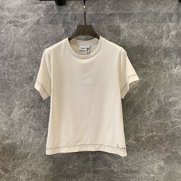 【女性の憧れ☆】バーバリー ロゴ刺繍 コットン Tシャツ コピー Baz78687